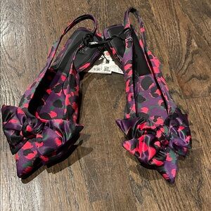 NWT Sz. 37 (US 7) Zara Multicolor Floral Slingback Flats